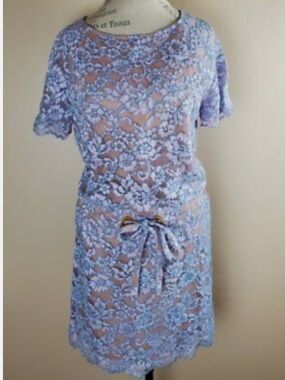 Diane Von Furstenberg Silvery Lilac Amal Lace dress, size small